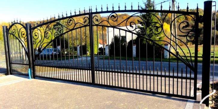 hekken, Poort, smeedijzeren poort, Artistieke smederij, Tuin en Terras, Tuinhekken en Hekwerk, Nieuw, Dubbelstaafmat hekwerk, IJzer