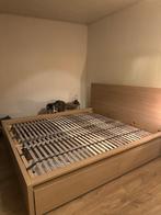 IKEA bed malm 180x200, Ophalen, Overige materialen, Bruin, Tweepersoons