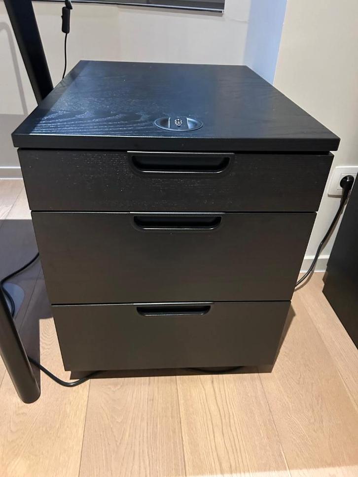 Bureau ladenblok op wielen zwart, Huis en Inrichting, Bureaus, Zo goed als nieuw, Bureau, Ophalen