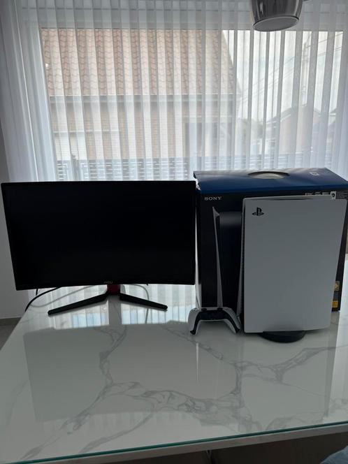 Playstation 5 digitaal met msi curved monitor, Games en Spelcomputers, Spelcomputers | Sony PlayStation 5, Zo goed als nieuw, Playstation 5