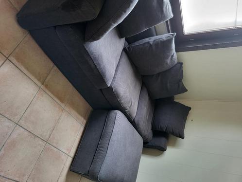Zetel, Huis en Inrichting, Zetels | Zetels, Gebruikt, Rechte bank, Driepersoons, Hout, Stof, Ophalen