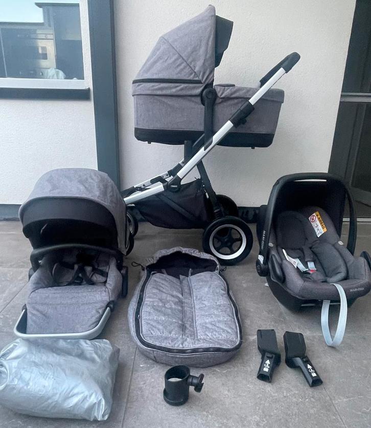 Thule et Maxi Cosi Pebble Pro FamilyFix 3 Mélanges gris, Enfants & Bébés, Poussettes & Combinaisons, Comme neuf, Poussette, Enlèvement