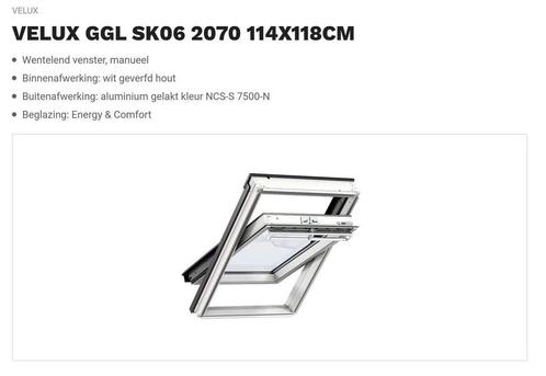 Velux SK06 2070 114x118 incl gootstuk, kader, kraag, Doe-het-zelf en Bouw, Glas en Ramen, Nieuw, Ophalen