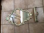 Vintage barok spiegel met console, Ophalen, Ovaal, 50 tot 100 cm, Minder dan 100 cm