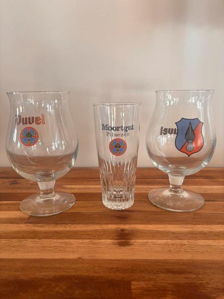 Duvel Rijkswacht complete set, Verzamelen, Glas en Drinkglazen, Zo goed als nieuw, Ophalen