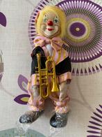 Clown van porselein — trompetmuzikant — Vintage retro, Verzamelen, Beelden en Beeldjes, Ophalen of Verzenden