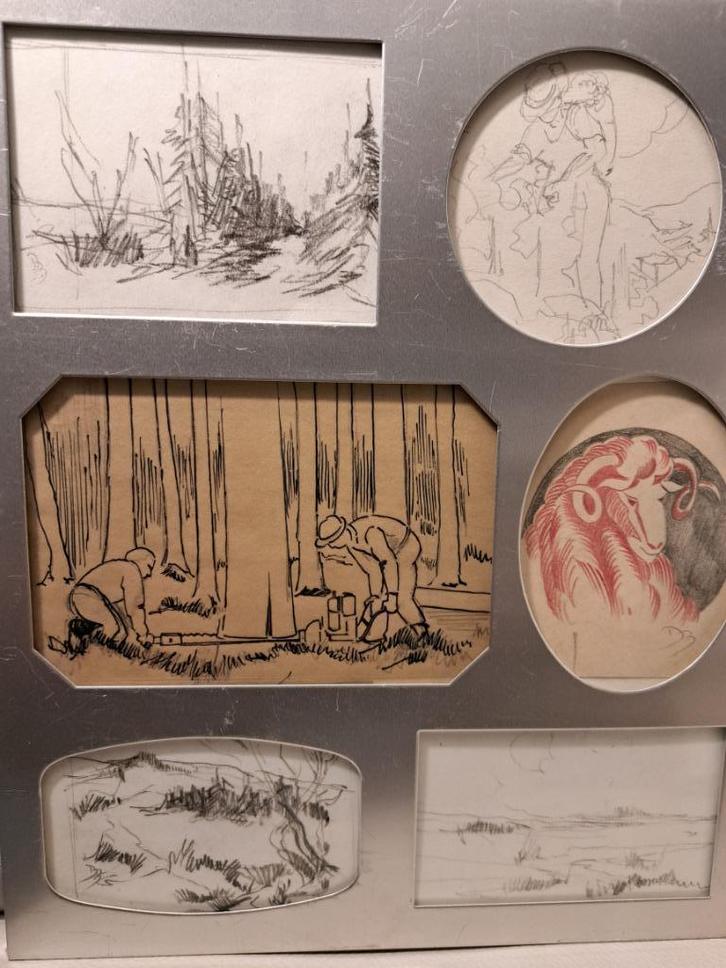 Bourdouxhe Daniel SPA  dessinateur illustrateur 1915, Wandre, Antiek en Kunst, Antiek | Meubels | Kasten, Ophalen of Verzenden