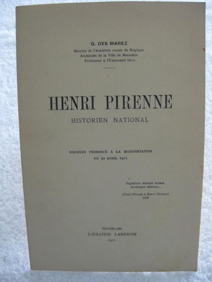 Henri Pirenne – G. Des Marez – 1921 - rare, Livres, Histoire nationale, Utilisé, Enlèvement ou Envoi