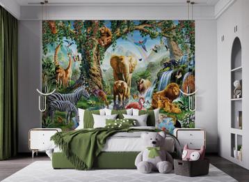 Jungle Dieren Waterval Posterbehang - Gratis Verzending