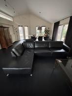 Leren hoekbank zwart, Huis en Inrichting, Ophalen, Zo goed als nieuw, Leer