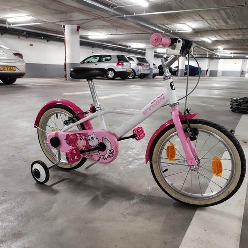 16 inch meisjesfiets, Fietsen en Brommers, Fietsen | Kinderfietsjes, Zo goed als nieuw, 16 tot 20 inch, Zijwieltjes, Ophalen