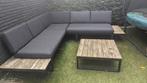 Lounge Tuinset in Hout en Antraciet, Ophalen, Zo goed als nieuw, Hout, Tuinset