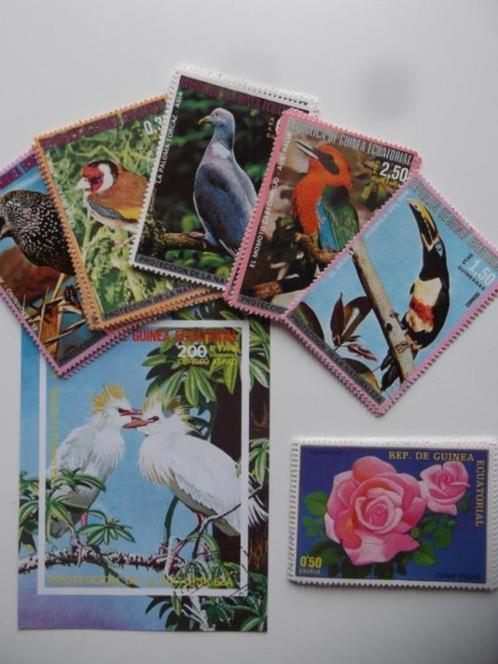 Guinea Ecuatorial Vogels-Oiseaux, Postzegels en Munten, Postzegels | Afrika, Ophalen of Verzenden