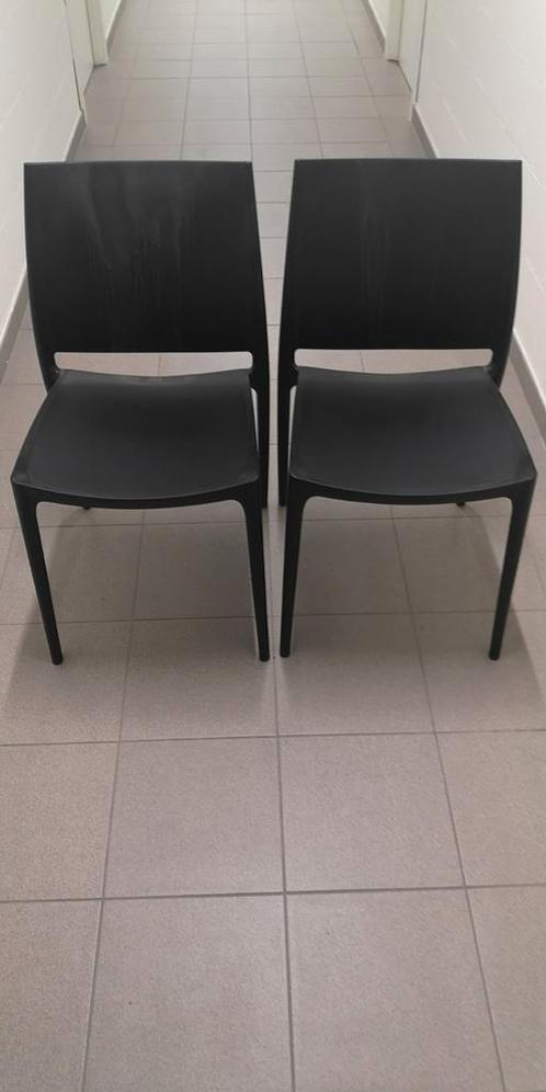 zwarte terrasstoelen, Tuin en Terras, Tuinstoelen, Nieuw, Kunststof, Stapelbaar, Ophalen