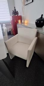 Zes eetkamerstoelen, Huis en Inrichting, Stoelen, Ophalen, Wit, Leer, Zo goed als nieuw
