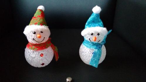 2 kleine, lichtgevende sneeuwmannen, Diversen, Kerst, Zo goed als nieuw, Ophalen of Verzenden