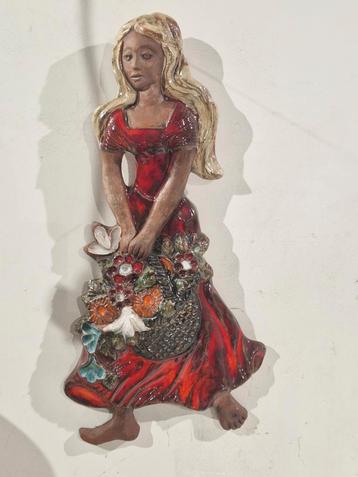 XL  bloemen meisje , Perignem de 4 seizoenen , bloemenmeisje, Antiek en Kunst, Antiek | Keramiek en Aardewerk, Ophalen of Verzenden