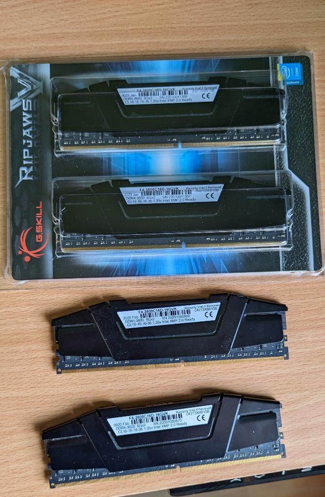 G Skill Ripjaws 32GB 3600Mhz Cl16 DDR4 (4x8GB), Computers en Software, RAM geheugen, Nieuw, Desktop, 32 GB, DDR4, Ophalen of Verzenden