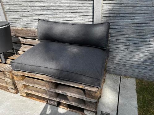 Palletkussenset Hidde Antraciet, Tuin en Terras, Tuinsets en Loungesets, Gebruikt, Loungeset, Overige materialen, 2 zitplaatsen