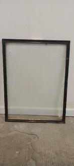 Cadre ancien vide en bois noir et or avec verre, 50x66,46x62, Enlèvement, Utilisé, Bois