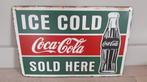 Rusty-old vintage look metalen wandplaat Ice Cold Coca Cola, Nieuw, Reclamebord, Ophalen of Verzenden