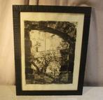 Mooi Oude Ets 'Onder de Stenen Brug' - 45x35, Antiek en Kunst, Kunst | Etsen en Gravures, Ophalen of Verzenden