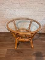 Vintage bamboe/ rotan bijzettafel, Huis en Inrichting, 55 tot 75 cm, Ophalen, 45 tot 60 cm, Vintage