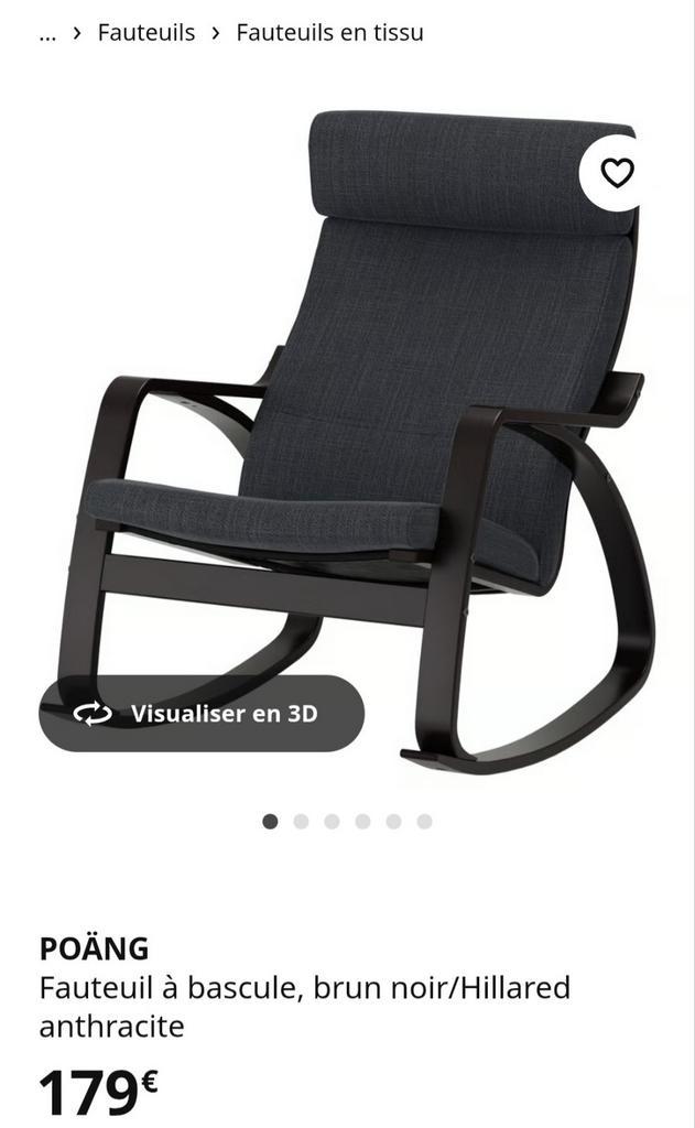 Chaise a bascule avec son pose pieds IKÉA, Huis en Inrichting, Zetels | Zetels, Zo goed als nieuw, Ophalen