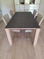 Gratis tafel en 4 stoelen, Huis en Inrichting, Tafels | Eettafels, Ophalen, Gebruikt, 50 tot 100 cm, 150 tot 200 cm