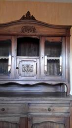 ANTIEKE 2 delige  KAST Antieke Luikse deuxcorps vitrine kast, Ophalen