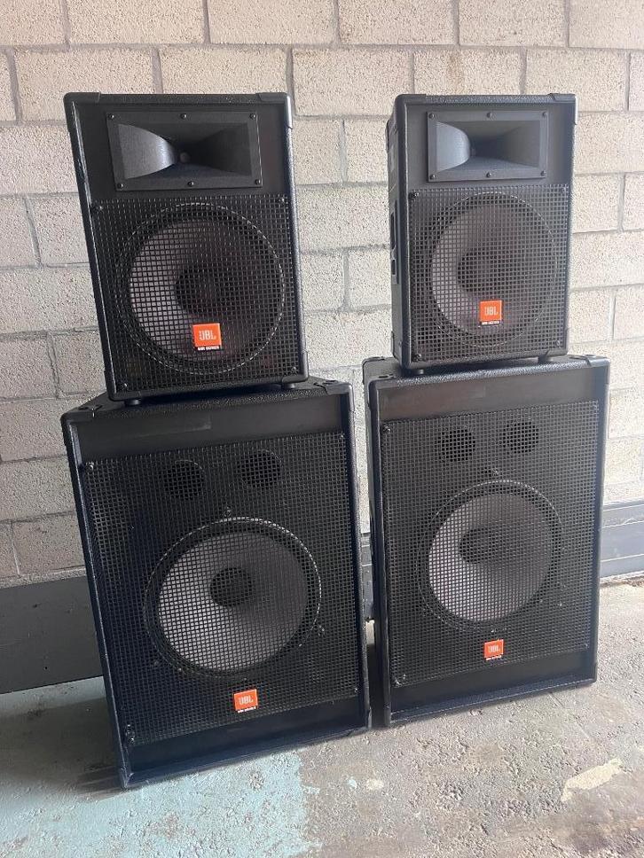 Pa speakerset JBL en Dynacord versterker, Muziek en Instrumenten, Versterkers | Keyboard, Monitor en PA, Gebruikt, P.A., 1000 watt of meer