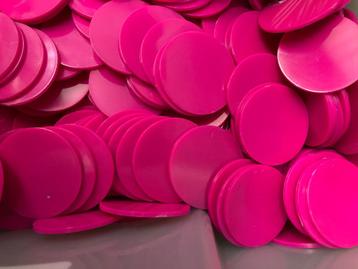 restlot kermisjeton penningen fiches 47mm fluo roze 1030st