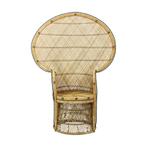 Grote Pauwstoel Rotan Emanuelle Stoel XL Boho Stijl 149cm, Huis en Inrichting, Ophalen, Gebruikt, Bruin, Boho