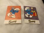 2 Smurfen stickers 1970-1980 Suzy Peyo, Verzamelen, Ophalen of Verzenden