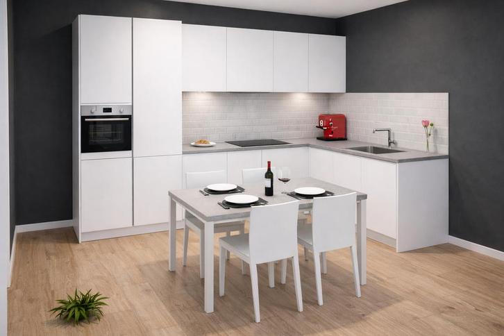 nieuwe keuken en toestellen nog in verpakking  merk krefel, Huis en Inrichting, Keuken | Complete keukens, Nieuw, Hoekkeuken, Wit