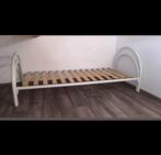 Éénpersoons bed 90x200, Huis en Inrichting, Slaapkamer | Bedden, 90 cm, Eenpersoons, Metaal, Wit
