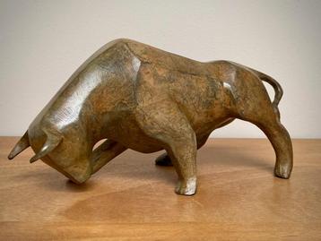 Taureau en Bronze Art Déco Style Cubisme signé Chenet 23 cm, Enlèvement ou Envoi, Bronze