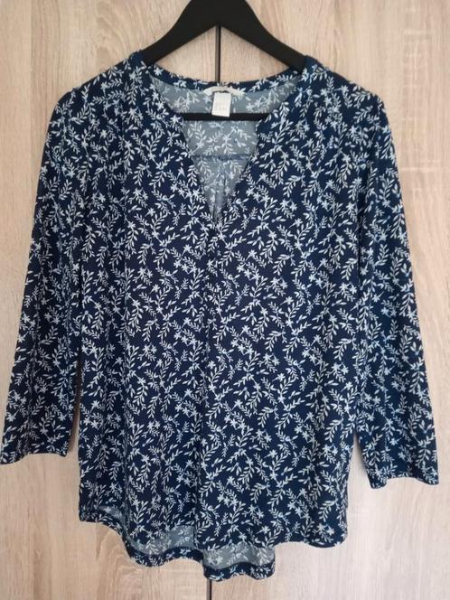 Donkerblauwe blouse H&M maat S, Kleding | Dames, Blouses en Tunieken, Gedragen, Maat 36 (S), Blauw, Ophalen of Verzenden