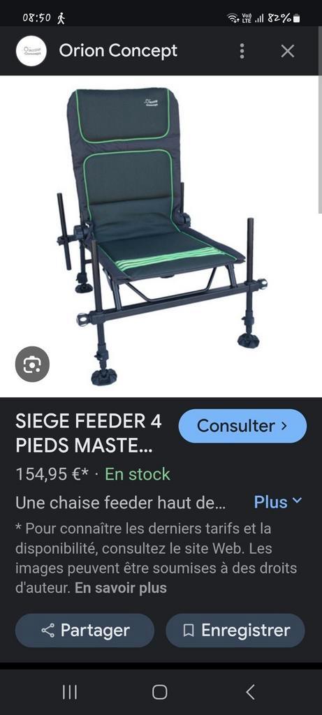 Chaises siege station de peche feeder carpe rive orion prest, Watersport en Boten, Hengelsport | Algemeen, Zo goed als nieuw, Ophalen of Verzenden