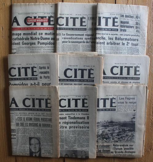9 vieux journaux La Cité de 1972-1975, Boeken, Tijdschriften en Kranten, Gelezen, Krant, Ophalen of Verzenden