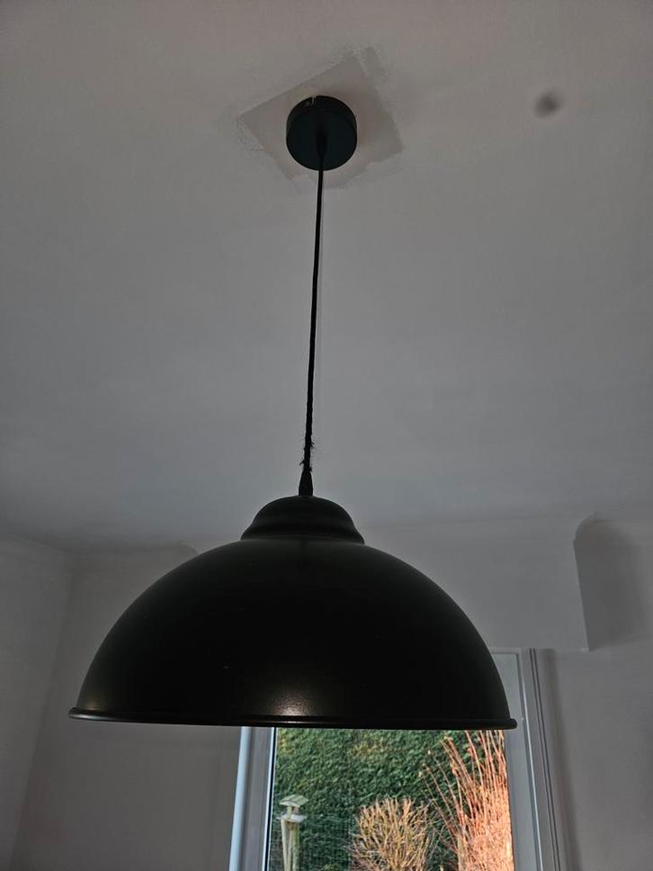 Eglo hanglamp Ø36 cm – zwart met koper binnenkant – ideaal b, Maison & Meubles, Lampes | Suspensions, Enlèvement