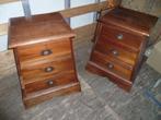 2 TEAK HOUTEN  NACHTKASTJES, Antiek en Kunst, Curiosa en Brocante, Ophalen