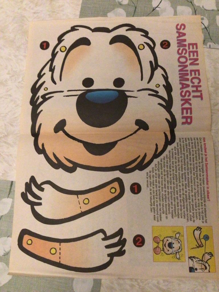 Samson masker Samson en Gert Studio 100, Verzamelen, Film en Tv, Ophalen of Verzenden