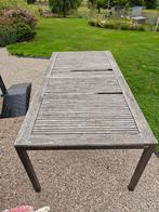 Aluminium tuintafel met teak bovenblad 2m, Tuin en Terras, Ophalen, Gebruikt, Aluminium
