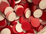 lot donkerrode jetons 1250st diam 21mm, Ophalen of Verzenden, Nieuw
