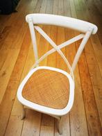 6 houten stoelen met rieten zitting, Huis en Inrichting, Stoelen, Ophalen, Riet of Rotan, Gebruikt, Landelijk, bistro