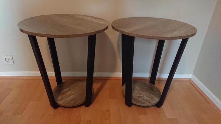 Tables d'appoint rondes grises, Huis en Inrichting, Tafels | Bijzettafels, Nieuw, Rond, 45 tot 60 cm, 55 tot 75 cm, Hout, Ophalen
