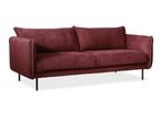 Bordeaux 3-zitsbank by Fonq - ribfluweel, Ophalen, Driepersoons, 75 tot 100 cm, Zo goed als nieuw