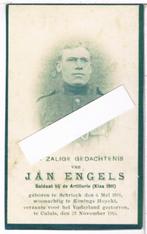 Soldaat. Engels Jan. Schrieck 1891 † Calais 1916, Verzamelen, Bidprentjes en Rouwkaarten, Ophalen of Verzenden, Bidprentje