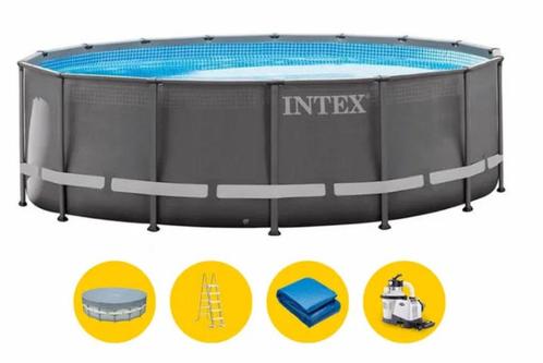 Intex Ultra XTR Frame zwembad  + SUNNY TENT, Tuin en Terras, Zwembaden, Gebruikt, Ophalen
